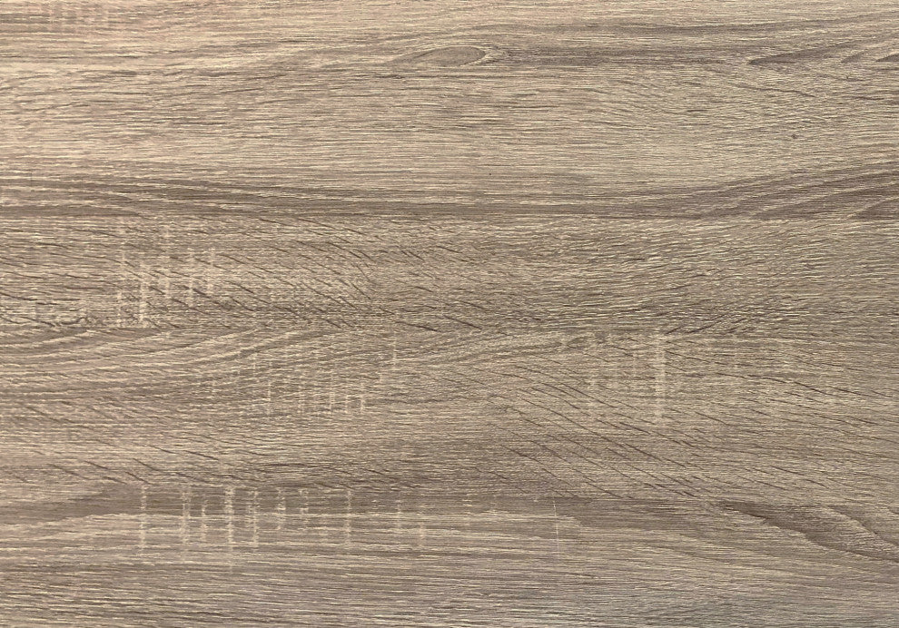 HomeRoots 12" x 48" x 32" Dark Taupe Finish and Black Metal Accent Table
