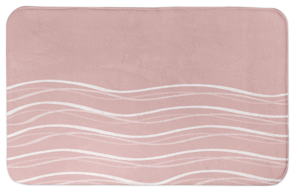 Pink Wavy Lines 21x34 Bath Mat