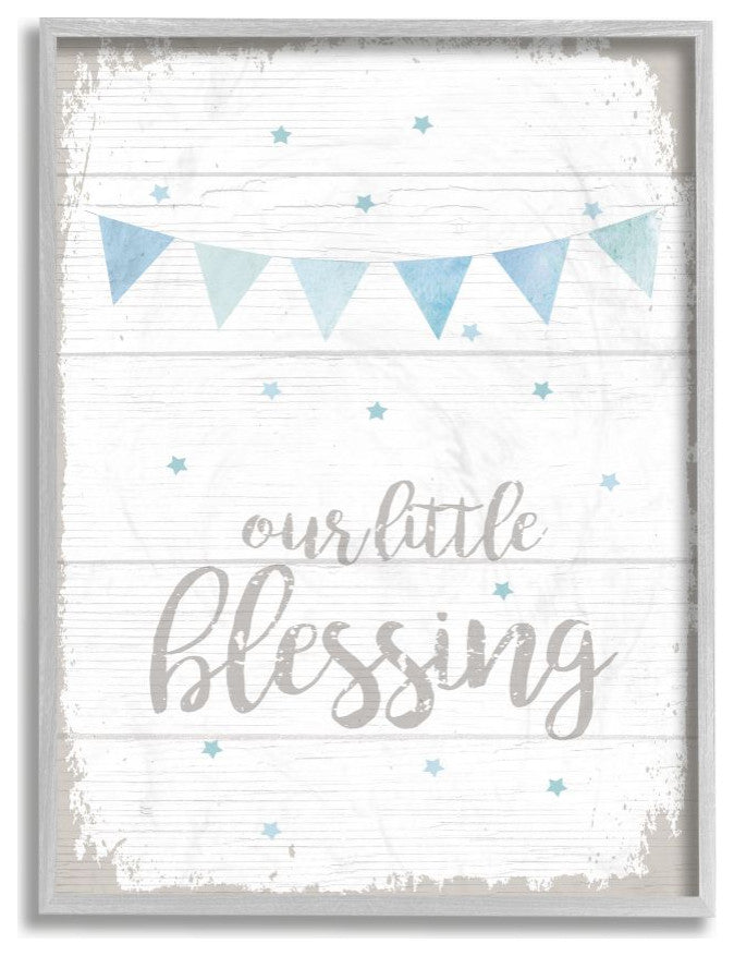 The Kids Room by Stupell Our Little Blessing Blue Kids Word Design, 16 x 20