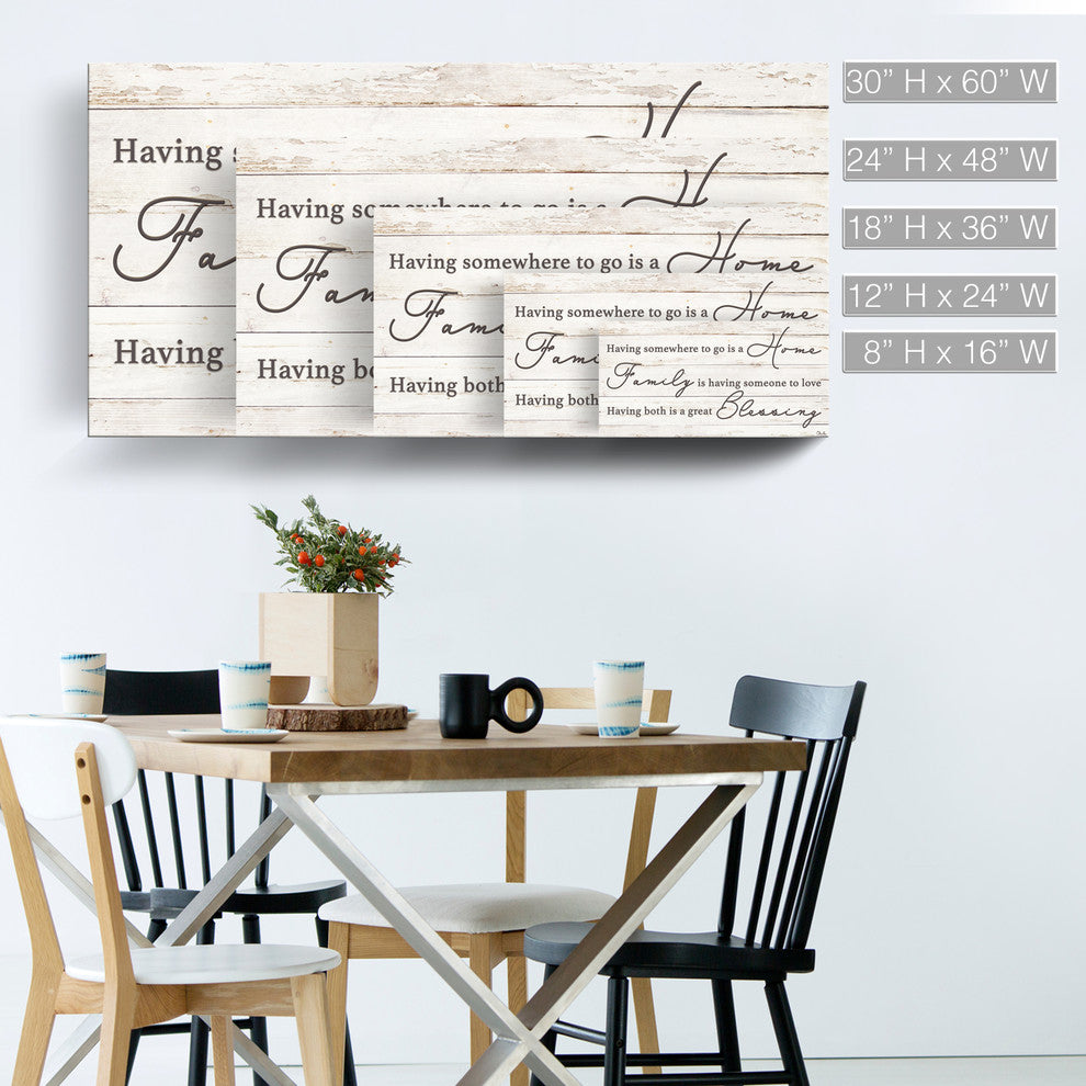 Family Blessing Wrapped Canvas Textual Harvest Wall Art, 24"x48"