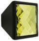 MultiFaceted Golden Topaz Black Metal Square Frustum Knob