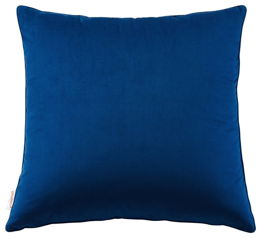 Accent Throw Pillow, Velvet, Blue Navy, Modern, Living Lounge Hotel Hospitality