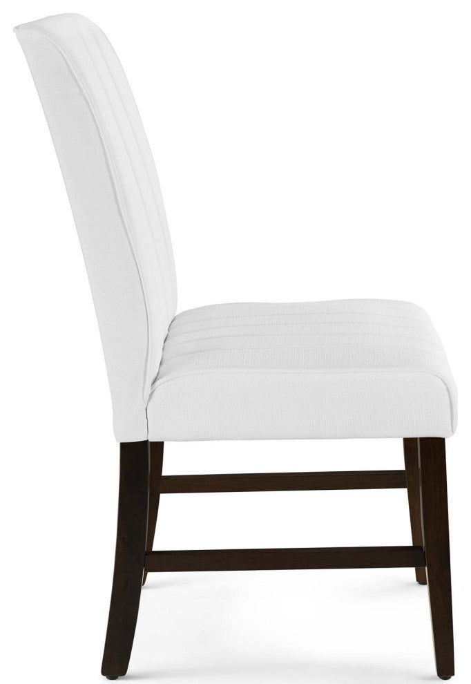 Motivate Channel Tufted Upholstered Fabric Dining Chair Set of 2 EEI-3333-WHI