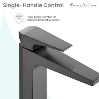 Voltaire Single Hole Single-Handle High Arc Bathroom Faucet, Gunmetal Gray