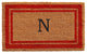 Red Border 18"x30" Monogram Doormat, Letter N