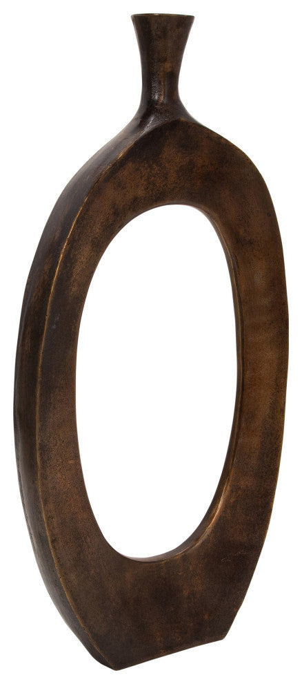Aluminum 25" Cut-Out Vase, Bronze