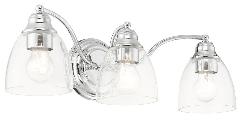 Polished Chrome Transitional, Colonial, Vanity Sconce