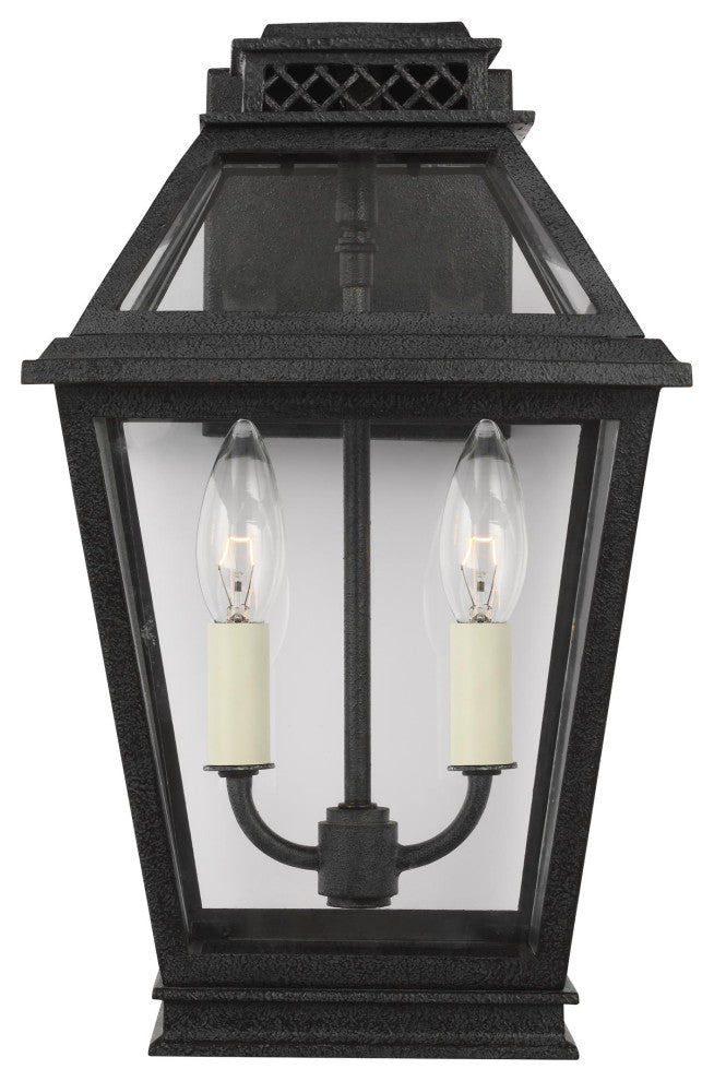 Falmouth Small Outdoor Wall Lantern, Dark Weathered Zinc
