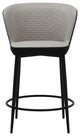 Elite Living Camilla Wingback Modern 25.5" Counter Stool, Taupe/Black