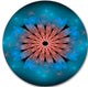 Fractal Blooming Turquoise Flower, Floral Art Round Wall Art, 11"
