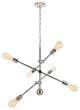 29" Tristan 6-Light Pendant With Glass, Polished Nickel