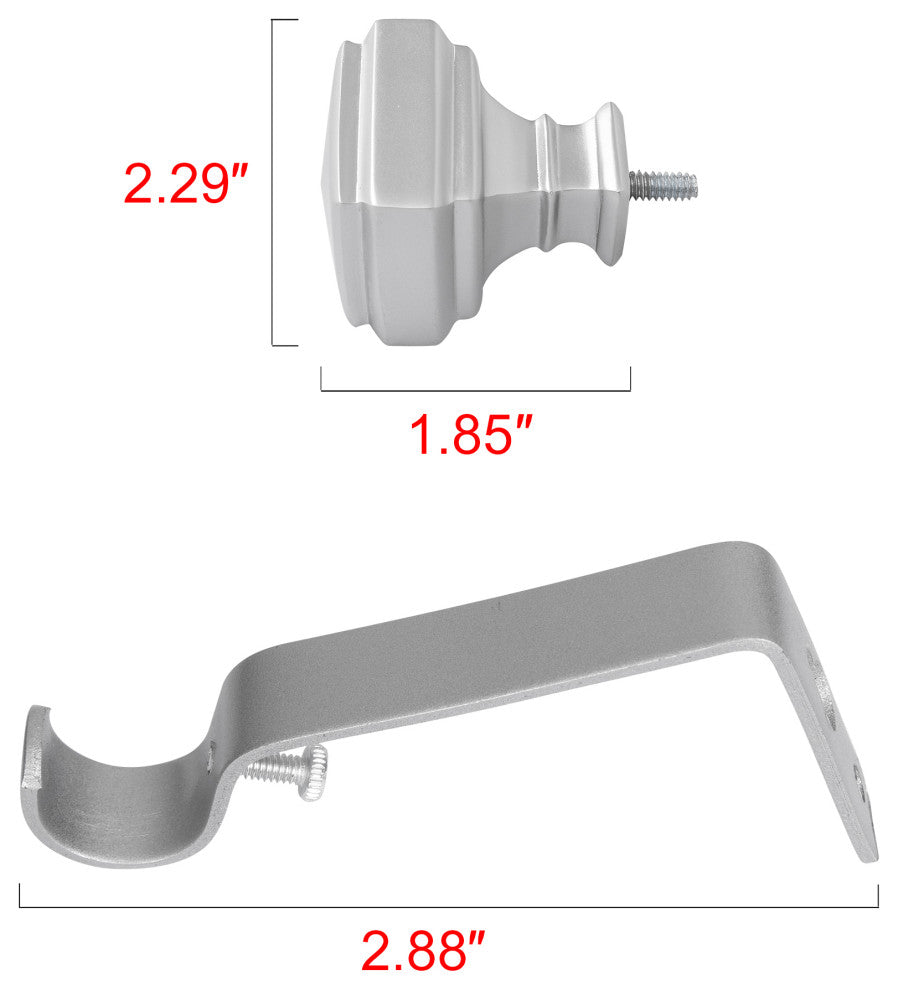 UTOPIA ALLEY 5/8 Inch Curtain Rod - Curtain Rods For Windows 48 to 86 Inch, Nickel