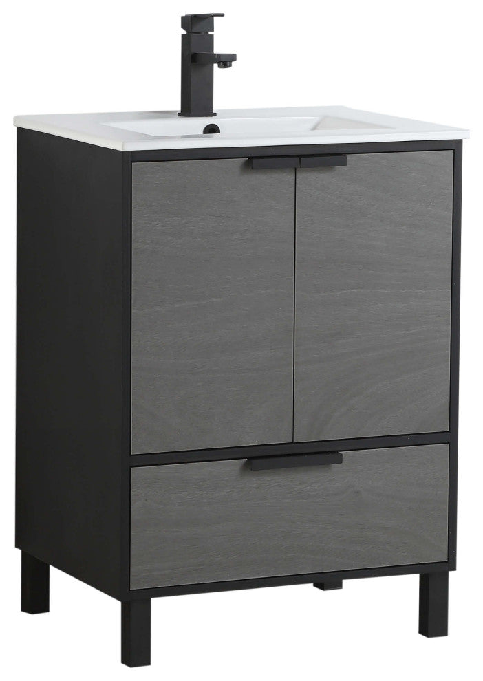 Fine Fixture Bathroom Vanity and Sink, 24"Clasic Gray ADA Compliant, Classic Gra