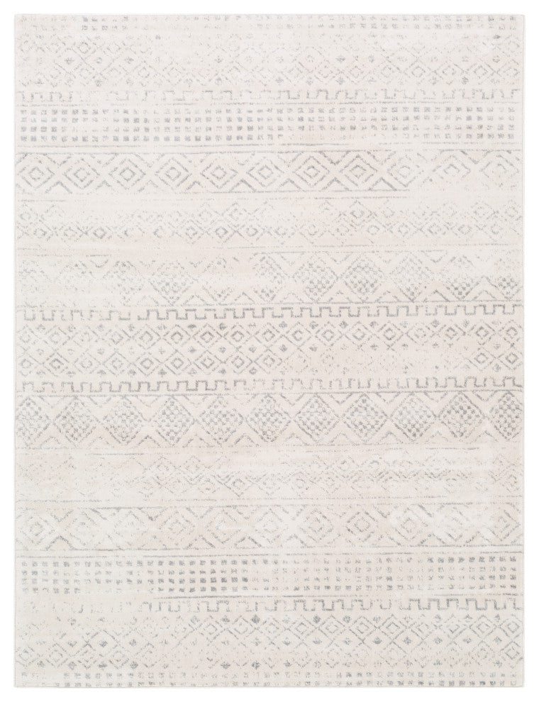 Surya Roma ROM-2341 9'x12'3" Rug, Medium Gray/Light Gray/White