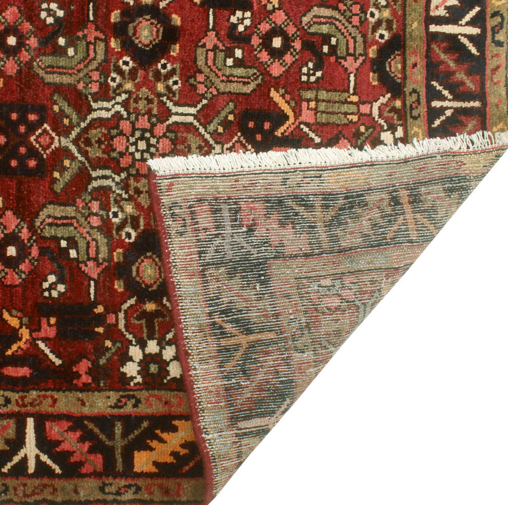Fine Vintage Distressed Sindbad Red/Charcoal Runner, 3'2 x 9'6