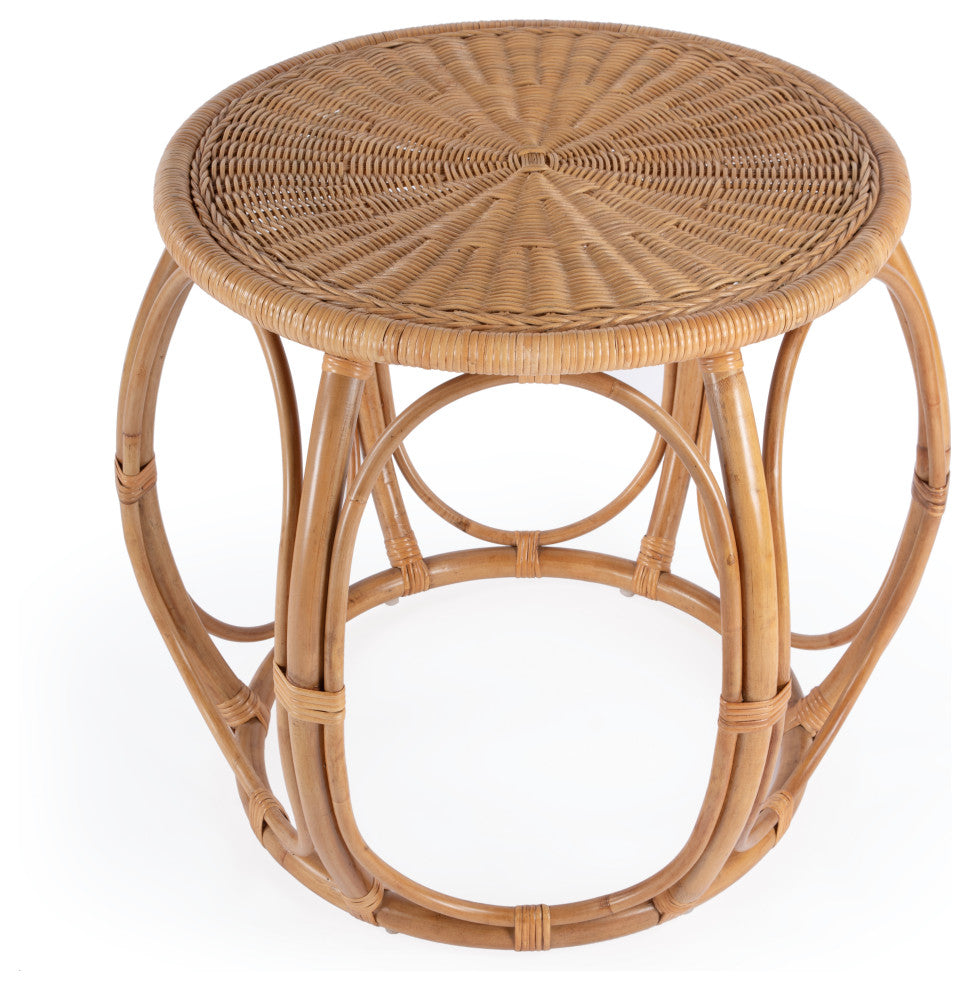Savannah Woven Rattan Round End Table
