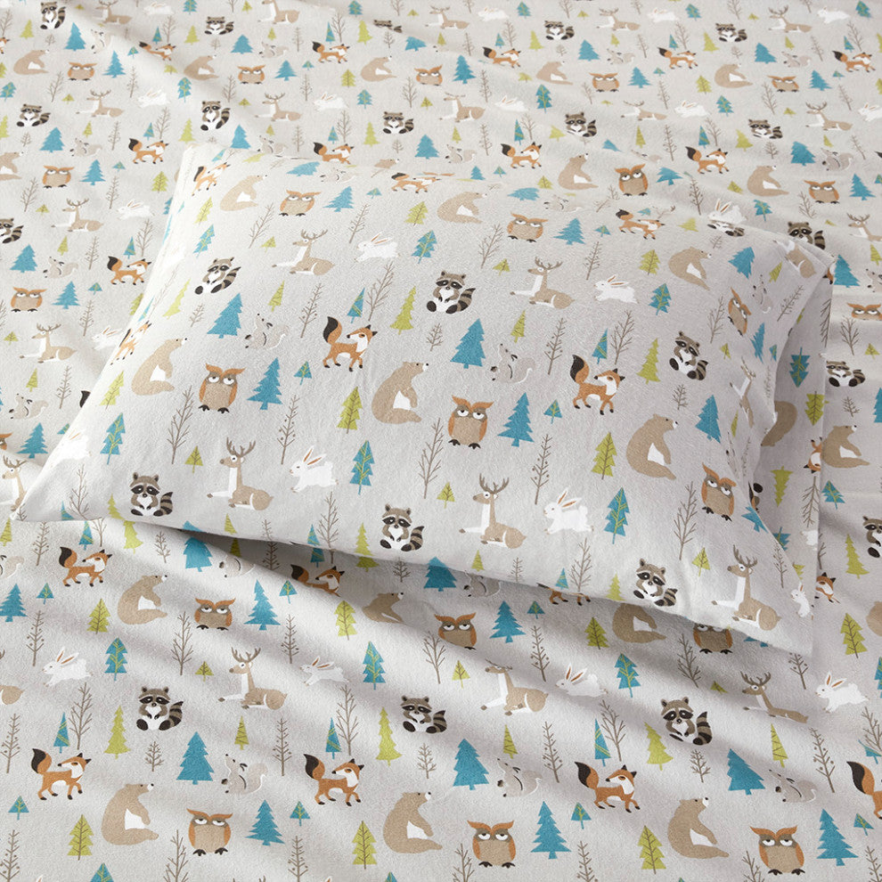 True North by Sleep Philosophy Cozy Flannel Printed Sheet Set, Multi