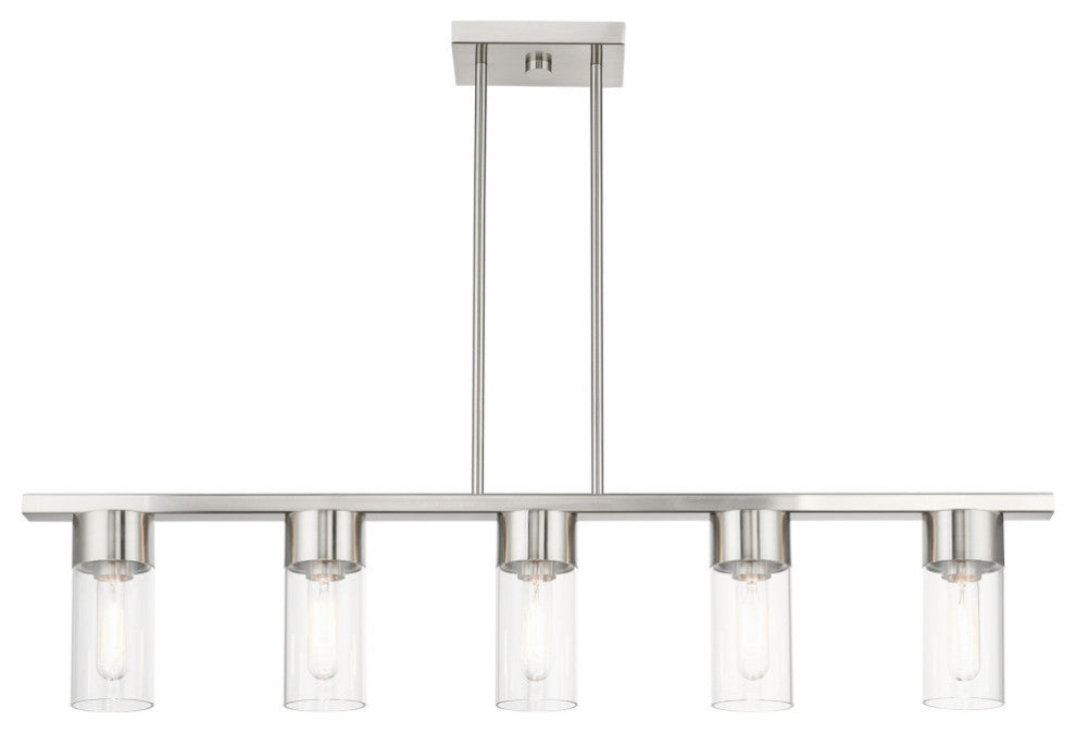 Carson 5 Light Brushed Nickel Linear Chandelier