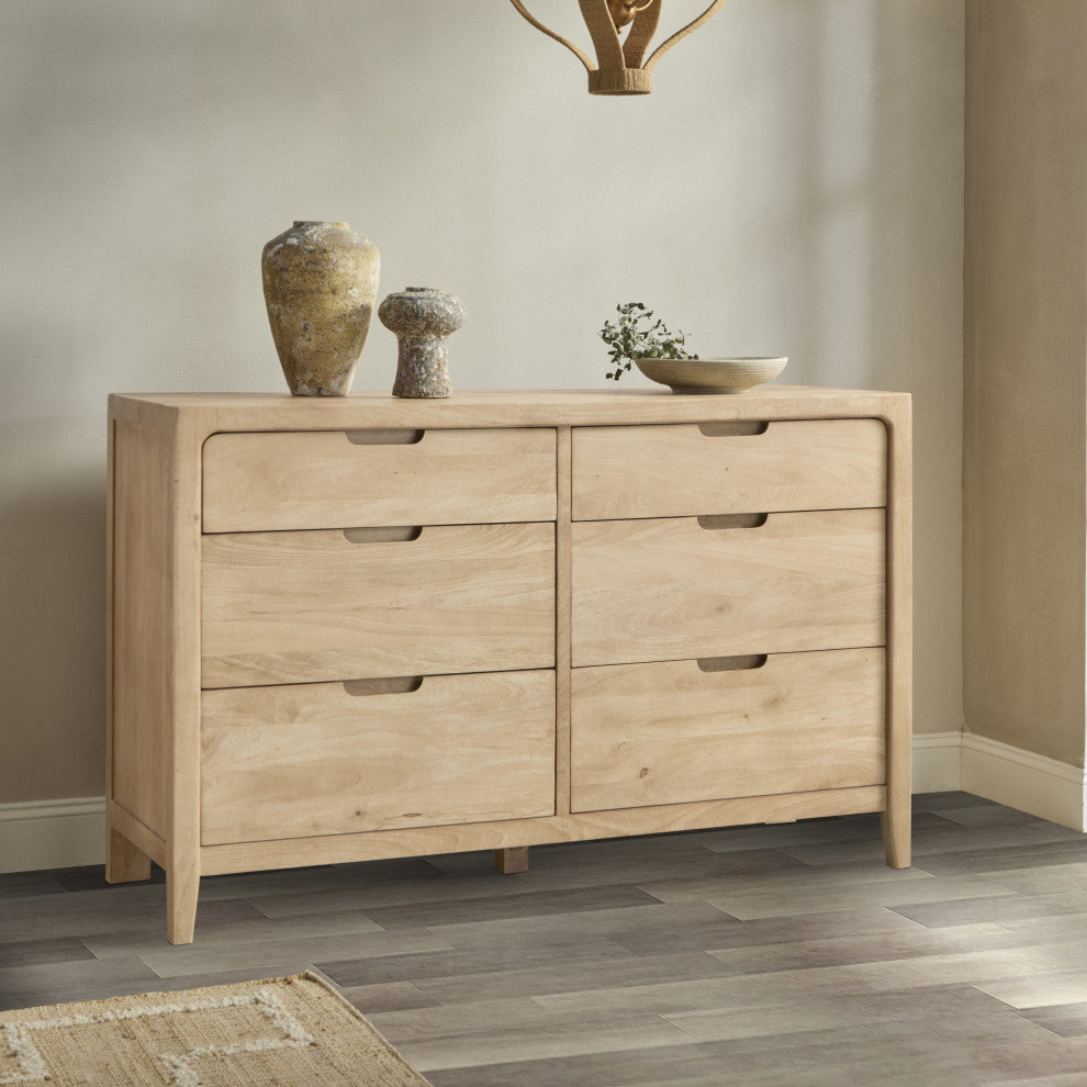 Laguna 6-Drawer Mango Wood Dresser