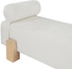 Edison Chenille Fabric Upholstered Bench, Cream, Natural Finish