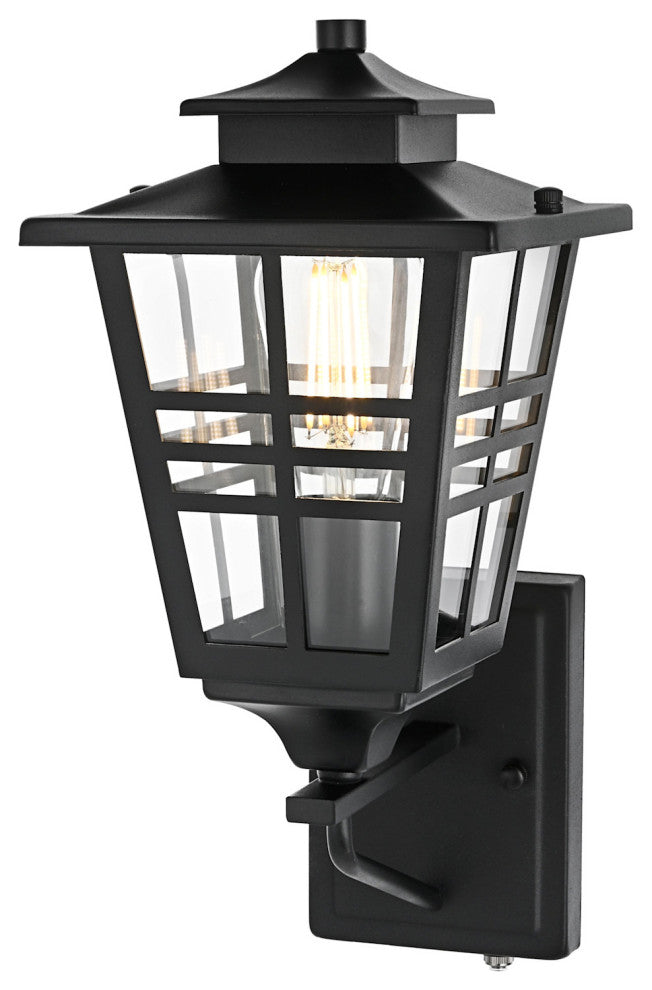 Elegant Lighting OD303W15 Macon 15" Tall Outdoor Wall Sconce - Black