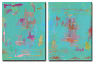 Compatible I/II' Canvas by Leslie Owens, 2-Piece Set, 16"x20"