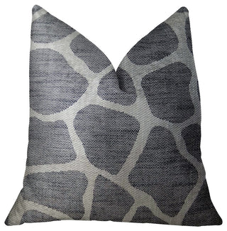 Sable Giraffe Black and Cream Handmade Luxury Pillow, 24"x24"