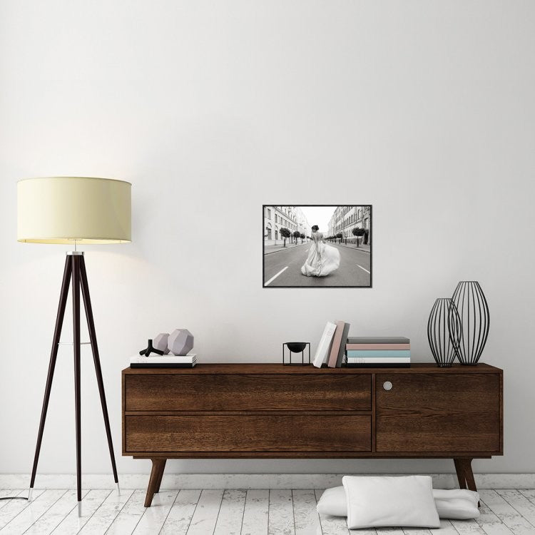"Walking Down a Road" Framed Canvas Giclee by Haute Photo Collection, 25x19"