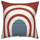 Red Arched Stripes and Stars 18"x18" Spun Poly Pillow