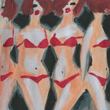 "Wild Red" Painting Print on Wrapped Canvas, 32"x32"