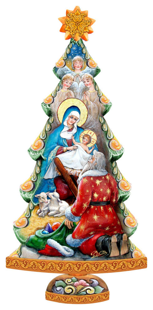 Adoration Nativity Tree Wooded