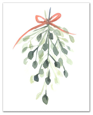 Watercolor Mistletoe Canvas Wall Art, Unframed, 24"x30"