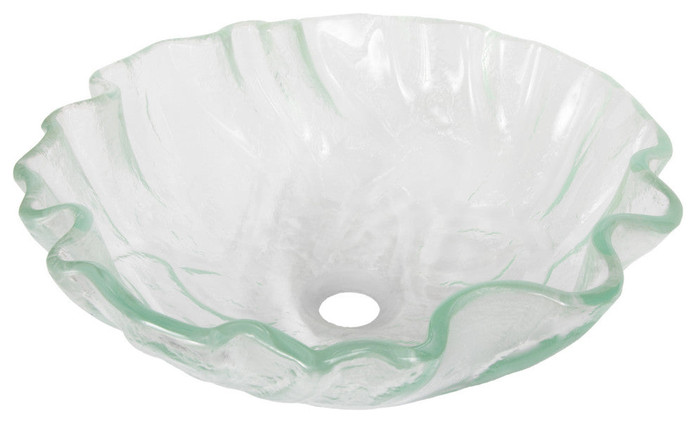 Eden Bath EB_GS11 Bathroom Clear Freeform Wave Tempered Glass Vessel Sink