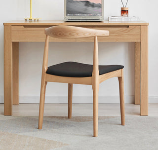 Ash Solid Wood Chairs, Set of 2, Walnut Color/Pu-Brown