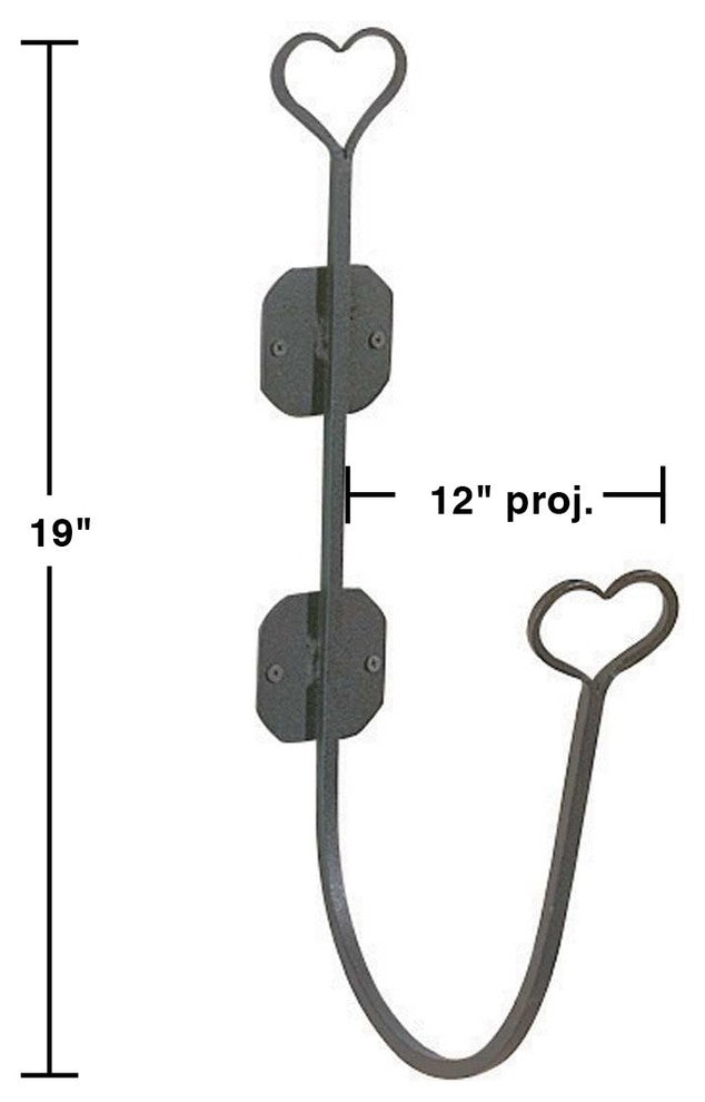 Bathroom Hose Holder Heart Black Wrought Iron |