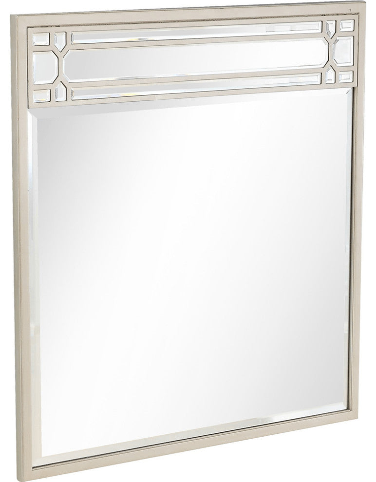 Champagne Square Accent Metal Mirror