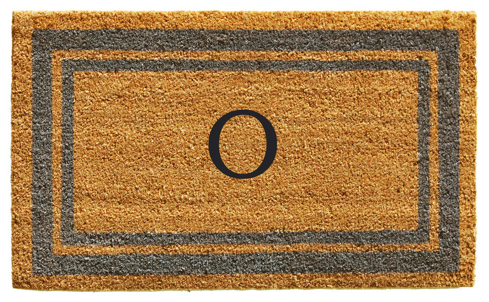 Periwinkle Border 24"x36" Monogram Doormat, Letter O