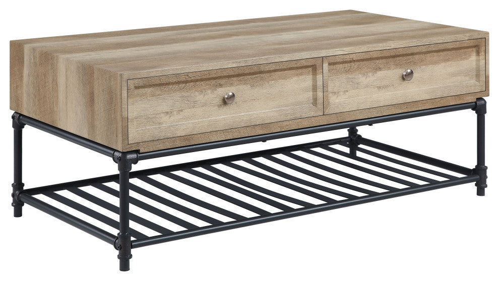 ACME Brantley Coffee Table, Oak and Sandy Black Finish
