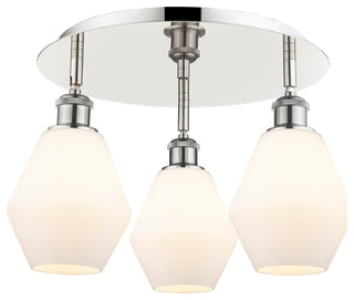 Cindyrella-3 Light 18" Flush Mount-Polished Nickel, Cased Matte White Shade