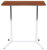 Sierra Adjustable Height Sit To Stand Up Desk, White and Cherry