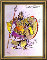 Constantin Alexeevich Korovin Tsar Dodon in Military Suite Canvas Print, 21"x28"