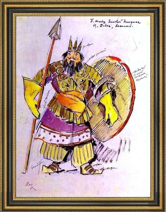 Constantin Alexeevich Korovin Tsar Dodon in Military Suite Canvas Print, 21"x28"