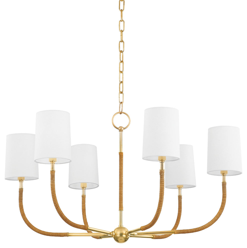 Webson 6-Light Chandelier, Aged Brass