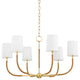 Webson 6-Light Chandelier, Aged Brass