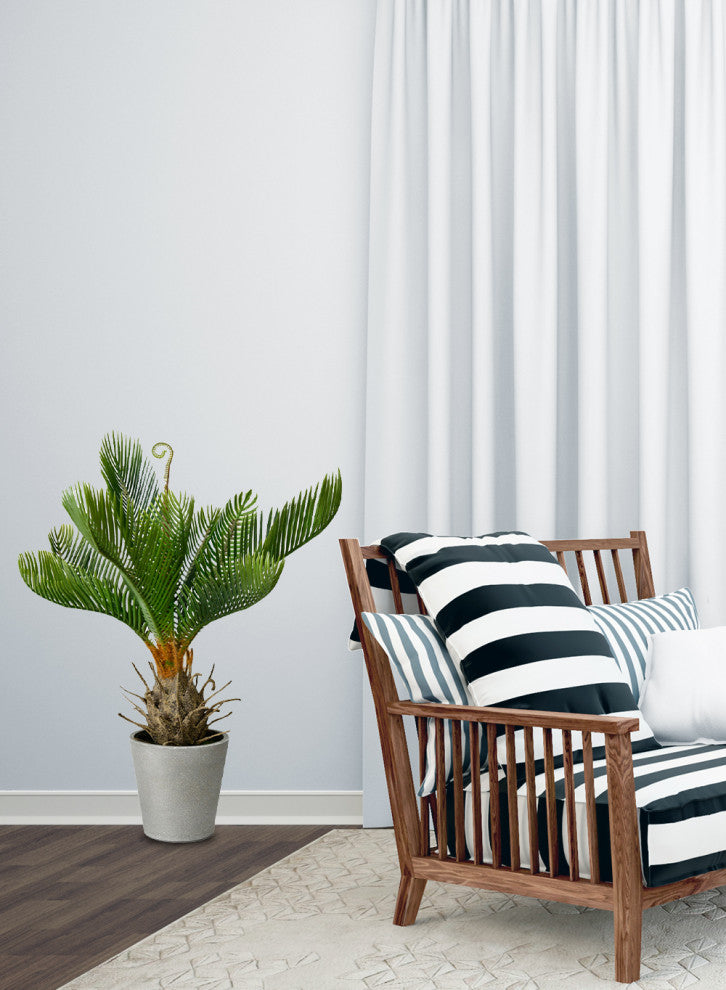 Serene Spaces Living Faux Cycad Tree in Gray Cement Pot, 17" Tall