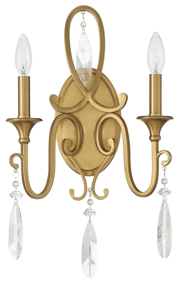 Fairchild 2-Light Wall Sconce, Warm Brass
