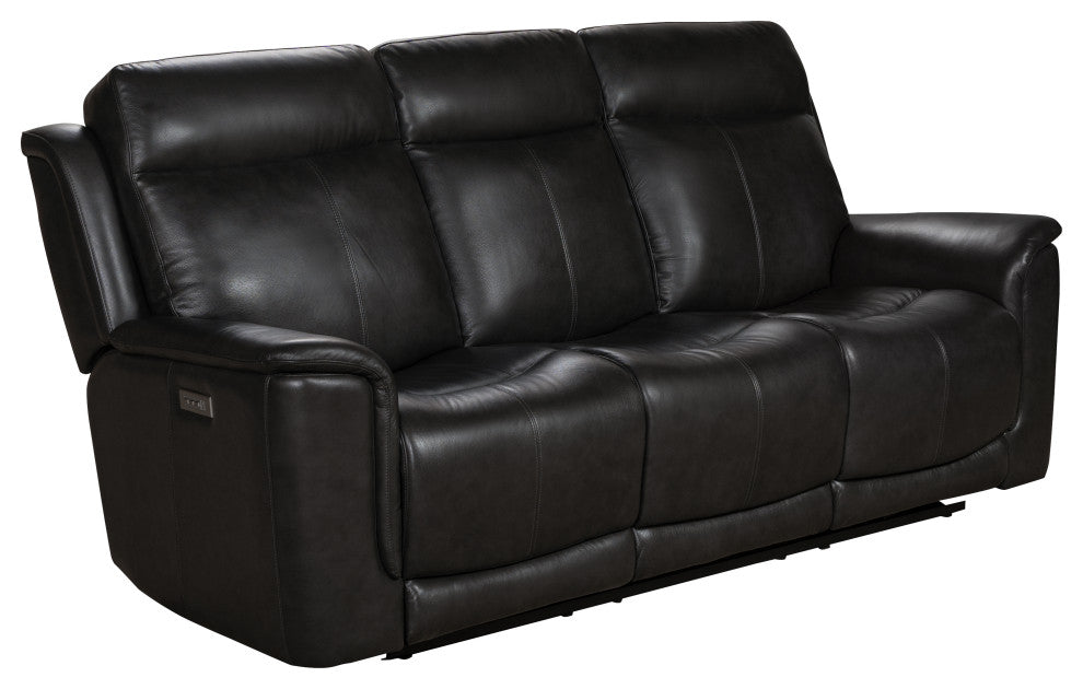 Burbank Power Reclining Sofa w/Power Head Rests & Lumbar, Matteo Smokey Gray