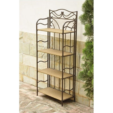 International Caravan Valencia 4 Tier 24" Bakers Rack in Honey Pecan