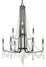 Varaluz 270C09 Barcelona 9 Light 35"W Crystal Chandelier - Onyx