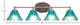 Capri 4-Light Bath Bar, Brushed Nickel/Teal Crystal